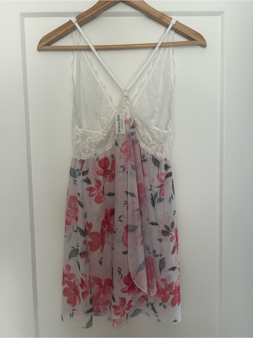 NWT Floral Lace Babydoll Chemise Nightdress Lingerie Slip Gown Intimates - Picture 5 of 12